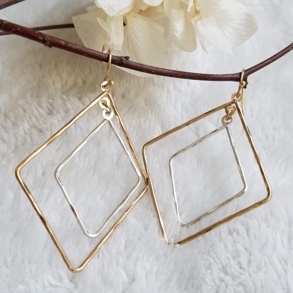 Miss Chic Gold and Silver Earrings, NWOT